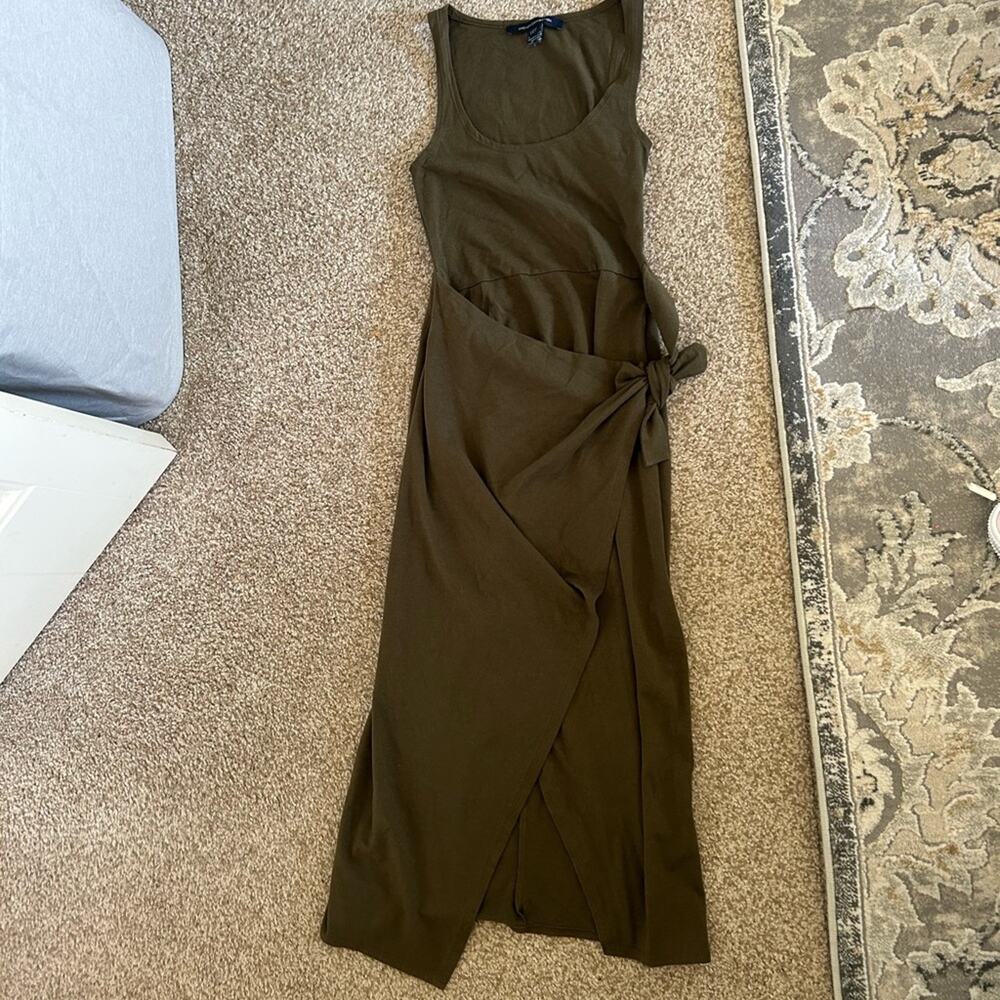 French Connection Asymmetrical Olive Dress